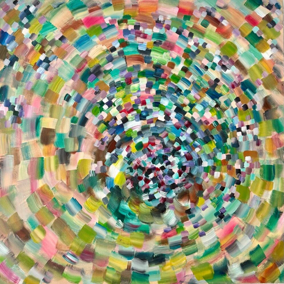 Confluence, acrylic on canvas, 30 x 30 in